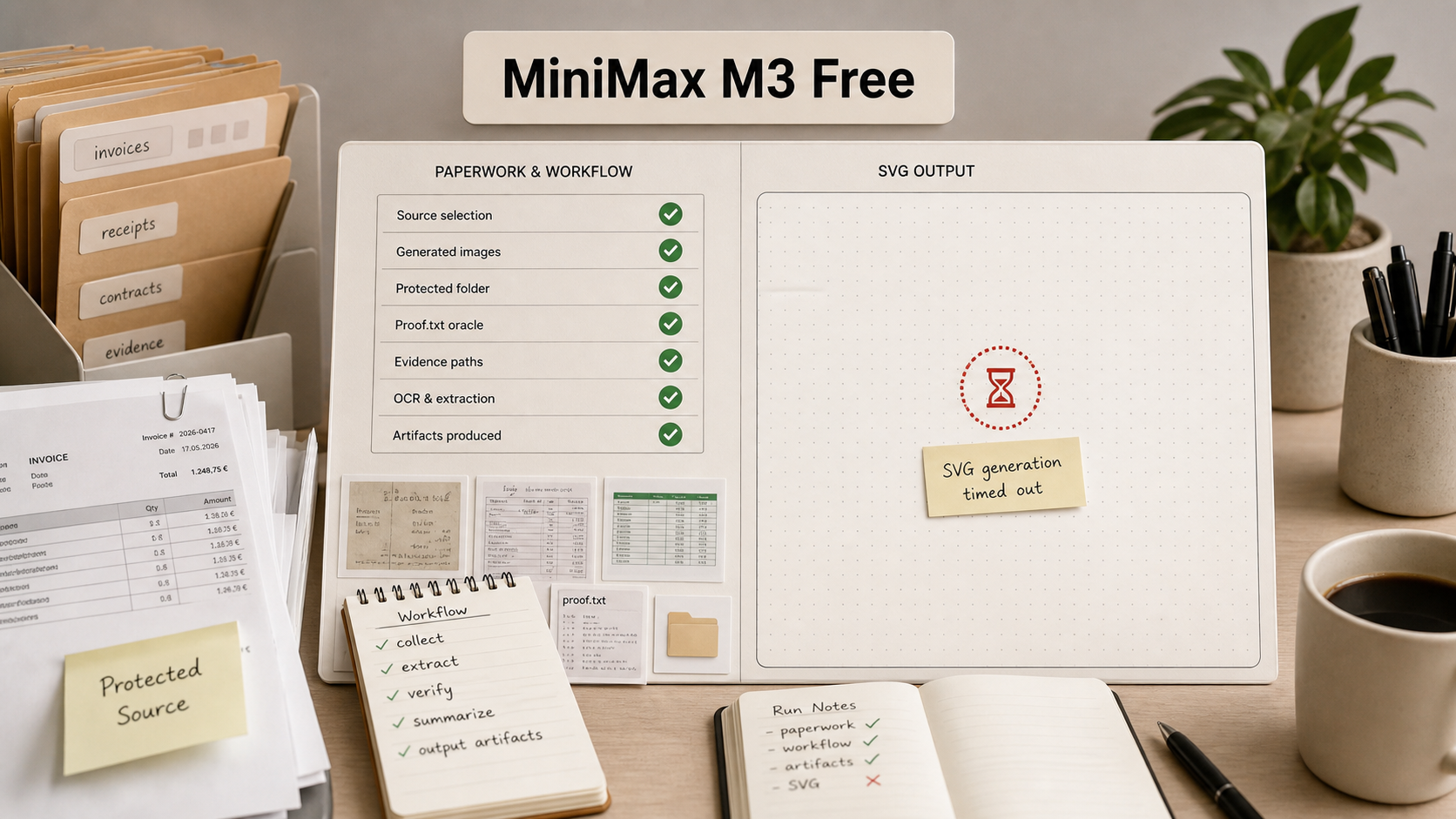 MiniMax M3 Free via OpenCode Zen note infographic